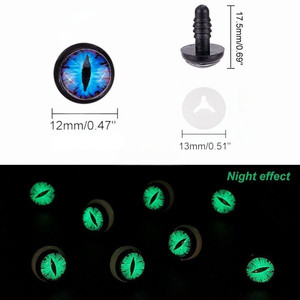 Különleges, sötétben világító (foszforeszkáló) biztonsági szemek amigurumihoz