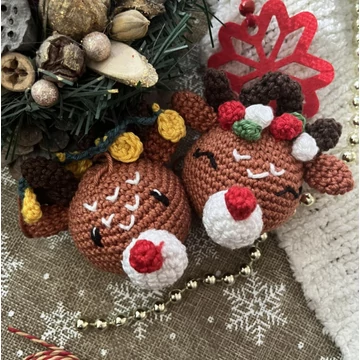 Karácsonyi Horgolóbox - Szarvas fiú + lány (pamut)