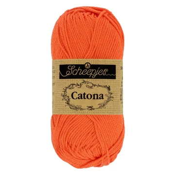 189 Élénk narancssárga Scheepjes Catona horgoló fonal 25 g/db