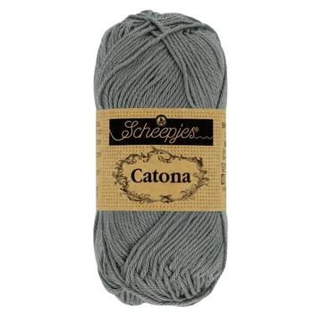 242 Fémes szürke Scheepjes Catona horgoló fonal (50g/25g/10g)