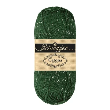 525-S Sötétzöld-ezüst csillogós Scheepjes Catona Shine horgoló fonal