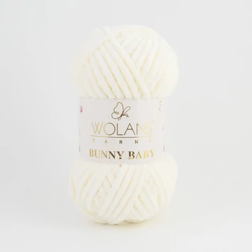 02 Törtfehér Wolans Bunny Baby zsenília fonal