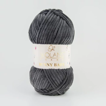 76 Antracitszürke Wolans Bunny Baby zsenília fonal