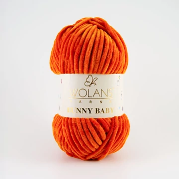 77 Aranynarancssárga Wolans Bunny Baby zsenília fonal