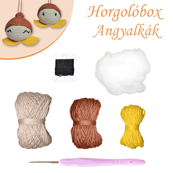 Karácsonyi Horgolóbox - Angyalka fiú + lány (pamut)