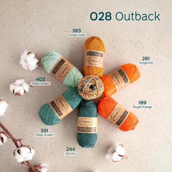 028 Outback Scheepjes Catona Chroma színátmenetes horgoló fonal (50 g)