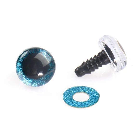 Glitteres biztonsági szem, kék (20 mm)