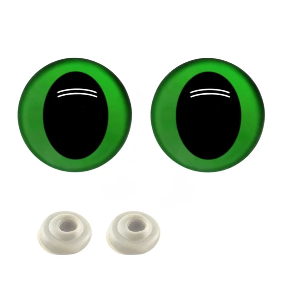 Állat szem, zöld (12-15 mm)