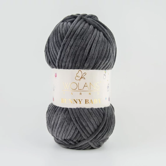 76 Antracitszürke Wolans Bunny Baby zsenília fonal