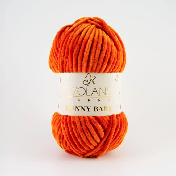 77 Aranynarancssárga Wolans Bunny Baby zsenília fonal